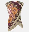 La Doublej Floral-print Fringed Scarf Top In Multi