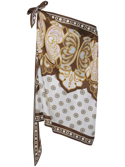 La Doublej Scarf Silk "cocoon Placée" In White