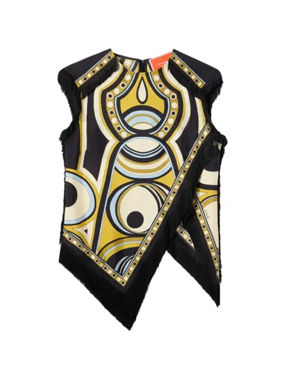 La Doublej Scarf Top In Black
