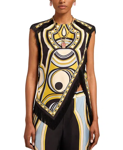 La Doublej Scarf Top In Black