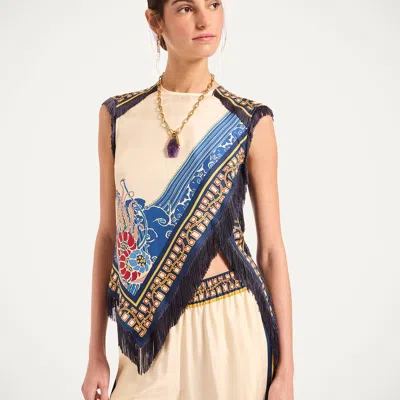 La Doublej Scarf Top In Multi