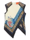 La Doublej Asymmetric Silk Top In Multi