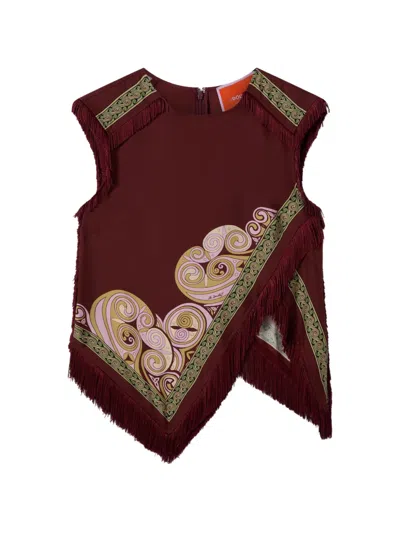 La Doublej Scarf Top In Red