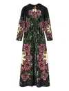 La Doublej Sequin-embroidery Floral-pattern Maxi Dress In Black