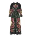 La Doublej Sequin-embroidery Floral-pattern Maxi Dress In Black