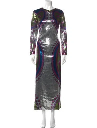 Pre-owned La Doublej Sequin Long Dress W/ Tags In Silver