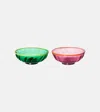 La Doublej Set Of 2 Nut Bowls In Verde/rosa