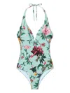 La Doublej Sexy Swimsuit In Zooflora Mini Light Blue In Multi