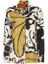 La Doublej La Double J Floral-patterned Silk Shirt With Classic Collar In Yellow