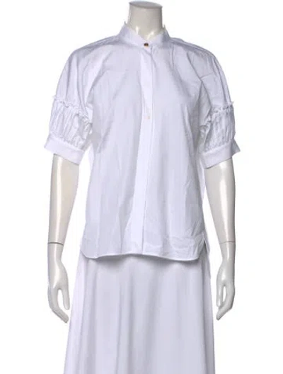 Pre-owned La Doublej Short Sleeve Blouse In White