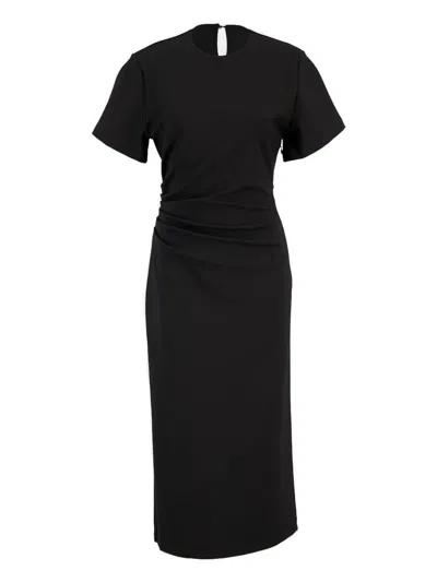 La Doublej Short-sleeve Midi Dress In Black