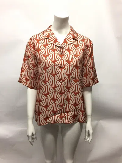 La Doublej La Double J Short Sleeve Printed Silk Shirt In Multi