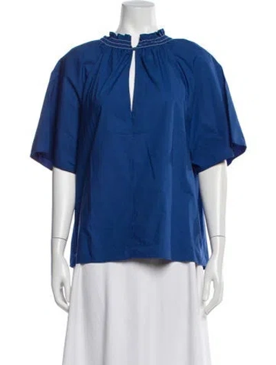 Pre-owned La Doublej Short Sleeve Top In Blue