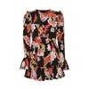 La Doublej Short Visconti Dress Crepe De Chine In Lark Black