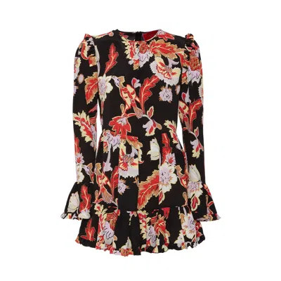 La Doublej Short Visconti Dress Crepe De Chine In Lark Black