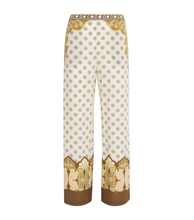 La Doublej Silk Club Wide-leg Trousers In Gold