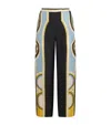 La Doublej Club Printed Silk Twill Wide-leg Pants In Multi