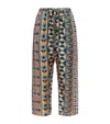 La Doublej Casareale-print Silk Trousers In Multicolour