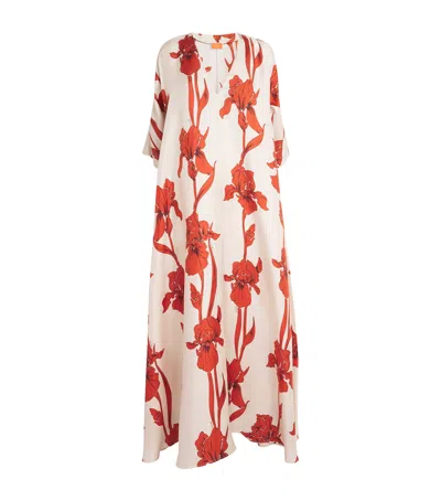 La Doublej La Double J Muumuu Printed Silk-satin Maxi Dress In Multicoloured