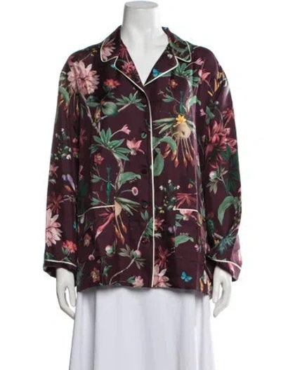 Pre-owned La Doublej Silk Floral Print Pajamas W/ Tags In Multicolor