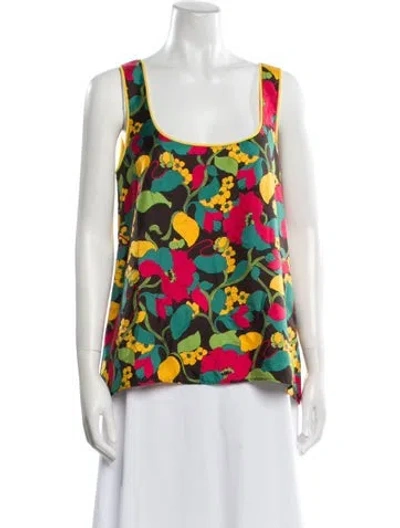Pre-owned La Doublej Silk Floral Print Top In Multi