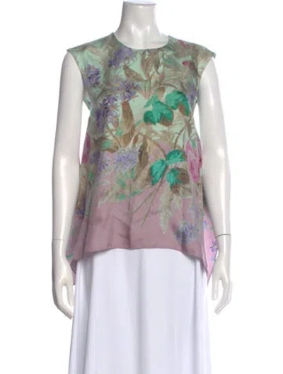 Pre-owned La Doublej Silk Floral Print Top In Multi