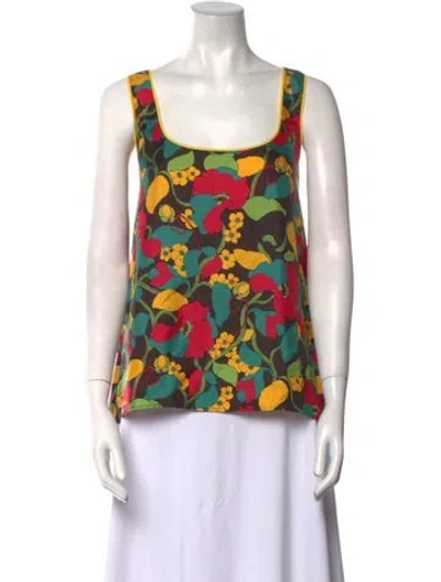 Pre-owned La Doublej Silk Floral Print Top W/ Tags In Multi