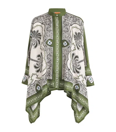 La Doublej Green Shirt With All-over Graphic Print