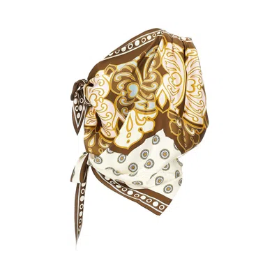 La Doublej Silk 'full-on' Foulard Top In Brown