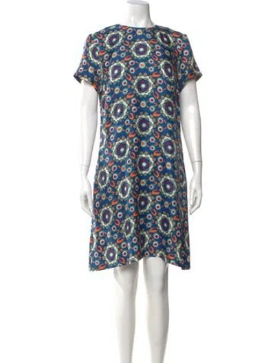 Pre-owned La Doublej Silk Knee-length Dress In Blue