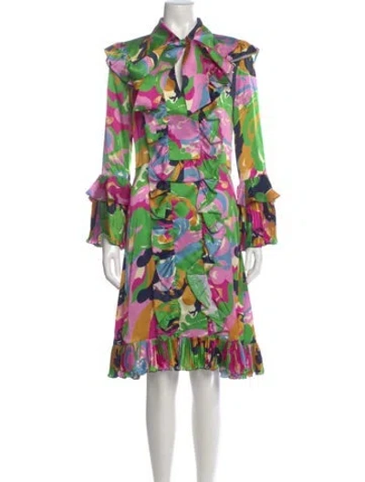 Pre-owned La Doublej Silk Knee-length Dress In Green