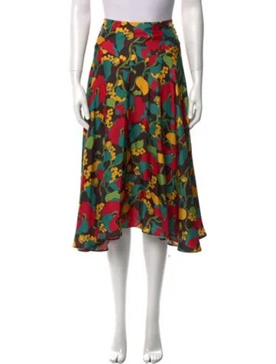 Pre-owned La Doublej Silk Knee-length Skirt In Green