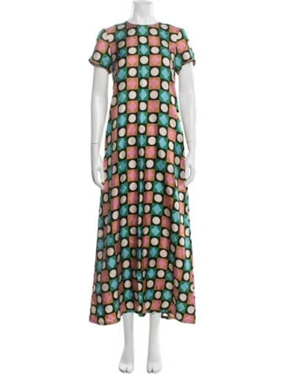 Pre-owned La Doublej Silk Long Dress In Black/green
