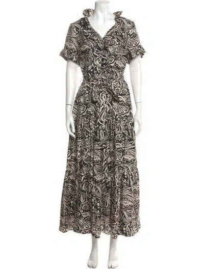 Pre-owned La Doublej Silk Long Dress In Black/neutrals