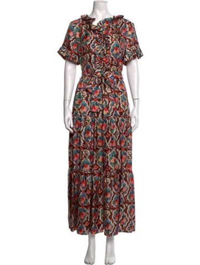 Pre-owned La Doublej Silk Long Dress In Brown