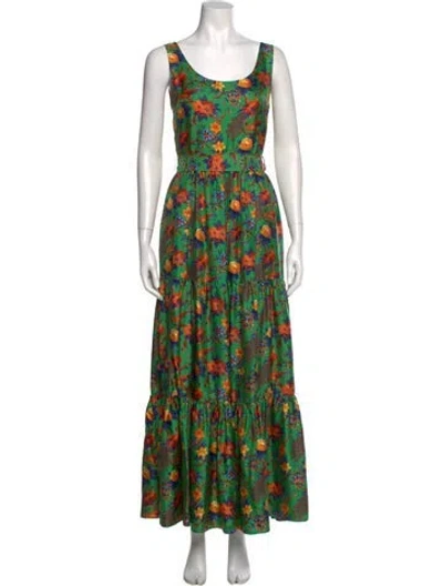 Pre-owned La Doublej Silk Long Dress In Green