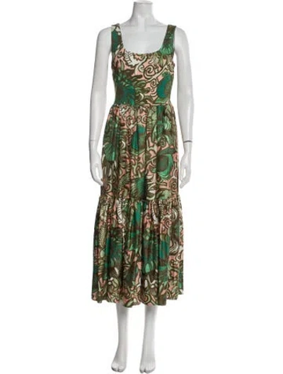 Pre-owned La Doublej Silk Long Dress In Green