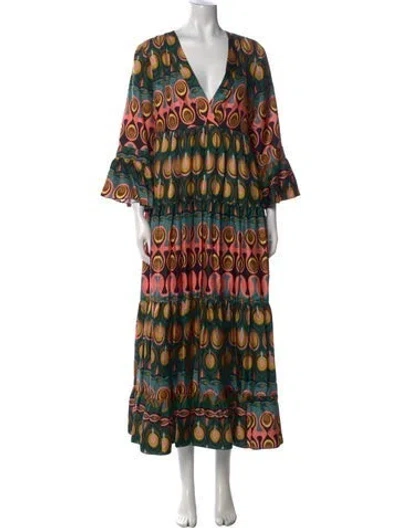 Pre-owned La Doublej Silk Long Dress In Green
