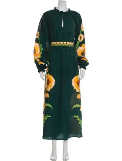 Pre-owned La Doublej Silk Long Dress In Green
