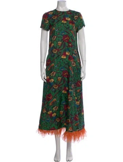 Pre-owned La Doublej Silk Long Dress In Green