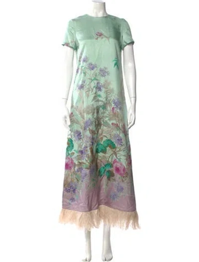Pre-owned La Doublej Silk Long Dress In Green