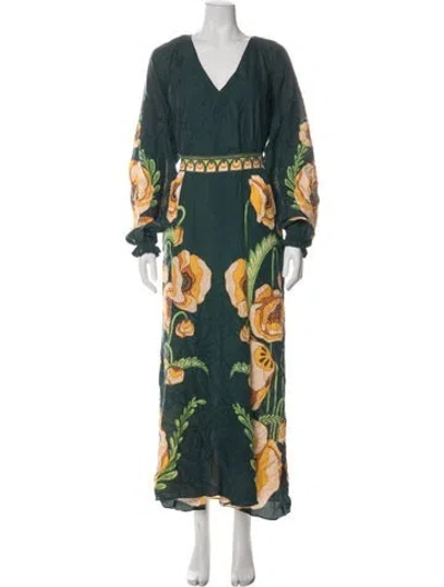 Pre-owned La Doublej Silk Long Dress In Green