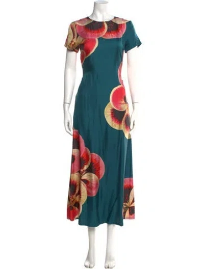 Pre-owned La Doublej Silk Long Dress In Green