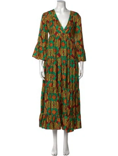 Pre-owned La Doublej Silk Long Dress In Green