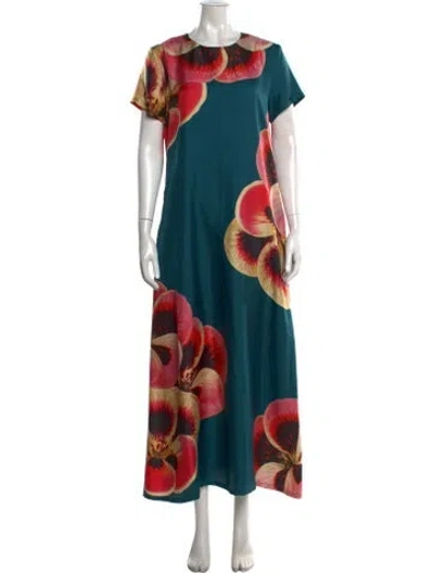 Pre-owned La Doublej Silk Long Dress In Green