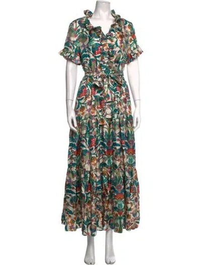 Pre-owned La Doublej Silk Long Dress In Green