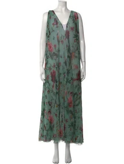 Pre-owned La Doublej Silk Long Dress In Green