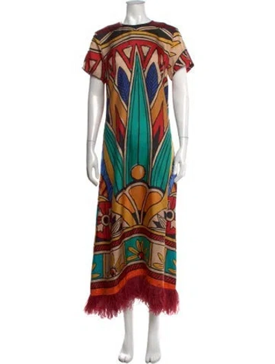 Pre-owned La Doublej Silk Long Dress In Multicolor