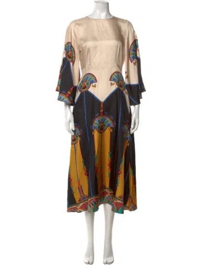 Pre-owned La Doublej Silk Long Dress In Neutrals/purple