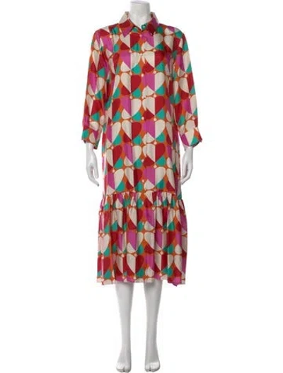 Pre-owned La Doublej Silk Long Dress In Orange